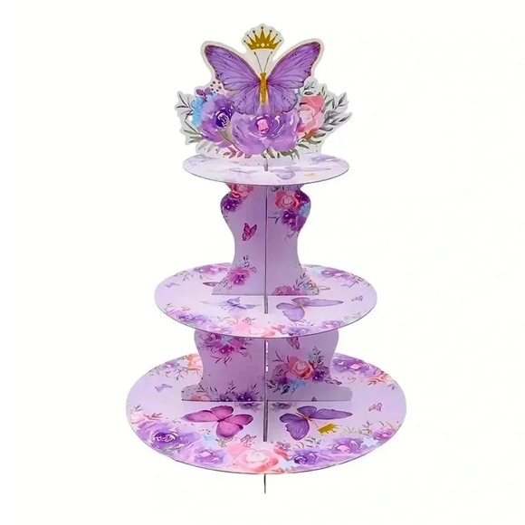 Three Tier Elegant Butterfly Cupcake/Goodies Stand - Picture 2 of 7